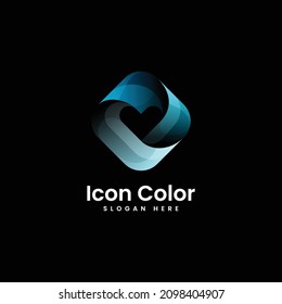 Vector Logo Illustration Icon Gradient Colorful Style.