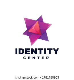 Vector Logo Illustration Identity Center Gradient Colorful Style.