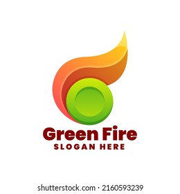 Ilustración del logotipo vectorial que enciende el degradado de llama con un estilo colorido.