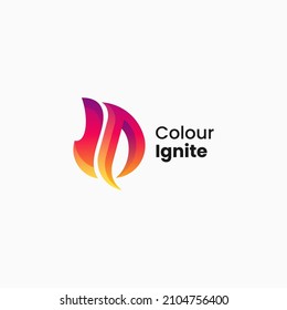 Vector Logo Illustration Ignite Gradient Colorful Style.