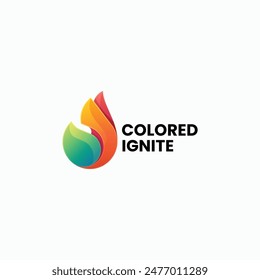 Vector Logo Illustration Ignite Gradient Colorful Style