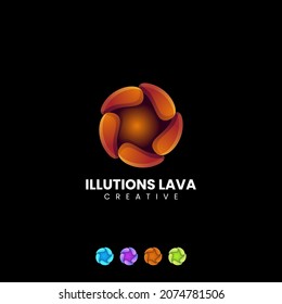 Illustration des Vektorlogos Illusion Lava Farbverlauf-Stil.