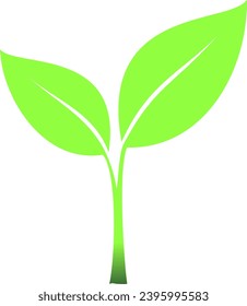 
vector logo illustration image of a young green shoot with leaves is a symbol of hope and a new generation