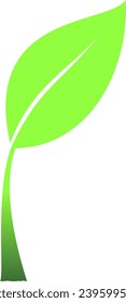 
vector logo illustration image of a young green shoot with leaves is a symbol of hope and a new generation