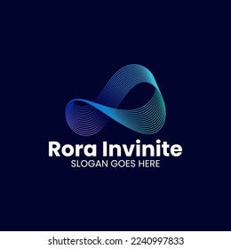 Ilustración del logotipo vectorial Estilo de color de gradiente infinito.