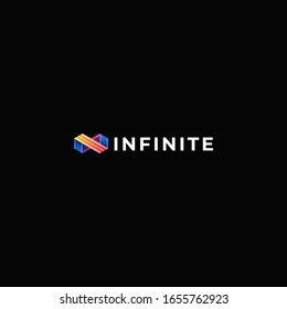 Vector Logo Illustration Infinite Line Shape Gradient Colorful Style