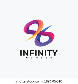 Vector Logo Illustration Infinity Gradient Colorful Style.