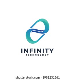 Vector Logo Illustration Infinity Gradient Colorful Style.