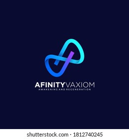 Vector Logo Illustration Infinity Letter Gradient Colorful Style.