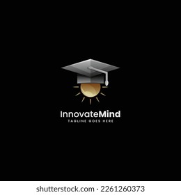 Vektorlogo-Illustration Innovate Mind Gradient Farbstil.