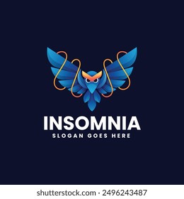 Vector Logo Illustration Insomnia Gradient Colorful Style