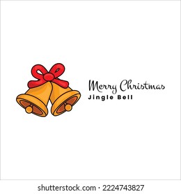 Logo del vector Ilustración Jingle Bell Estilo de mascota simple