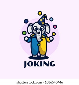 Vector Logo Illustration Joking Mascot Cartoon Style.