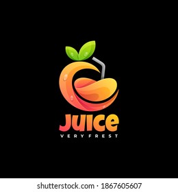 Vektorlogo Illustration Juice Farbverlauf-Stil.