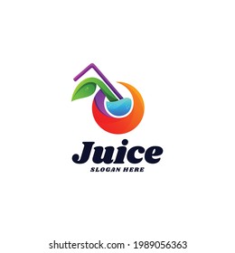 Vector Logo Illustration Juice Gradient Colorful Style.