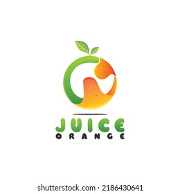 Vector logo illustration juice gradient colorful style