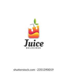 Vector Logo Illustration Juice Gradient Colorful Style