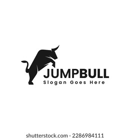 Estilo de silueta de salto con logotipo vector