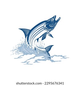 vector logo illustration jumping tarpon fish