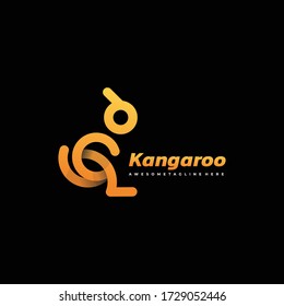 Vector Logo Illustration Kangaroo Gradient Colorful Style