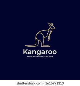 Vector Logo Illustration Kangaroo Line Art