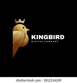 Vector Logo Illustration King Bird Gradient Colorful Style.