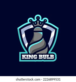 Vector Logo Illustration King Bulb E-Sport and Sports Style