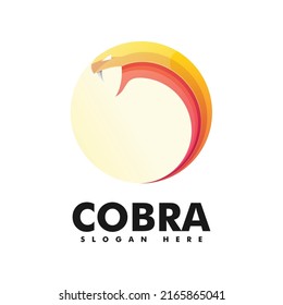 Vector Logo Illustration King Cobra Gradient Colorful Style.