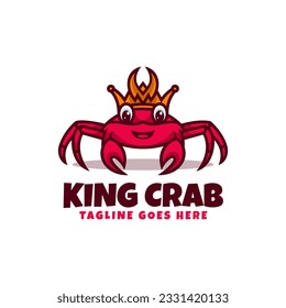 Ilustración con el logotipo del vector Estilo de la caricatura del cangrejo rey.