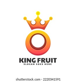 Vector Logo Illustration King Fruit Gradient Colorful Style