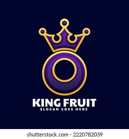 Vector Logo Illustration King Fruit Gradient Colorful Style