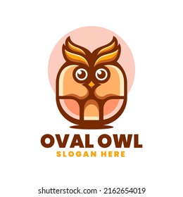 Vector Logo Illustration King Owl Simple Mascot Style.