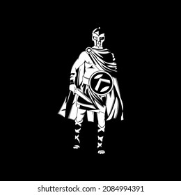 A vector logo illustration of the king of spartan made in a simple and modern way. Perfect for your creative industry logo.