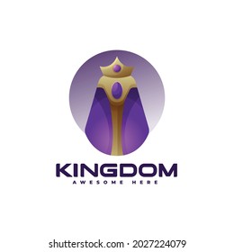 Vector Logo Illustration Kingdom Gradient Colorful Style.