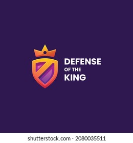 Vector Logo Illustration King's Defense Gradient Colorful Style.