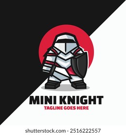 Vector Logo Illustration Knight Simple Mascot Style