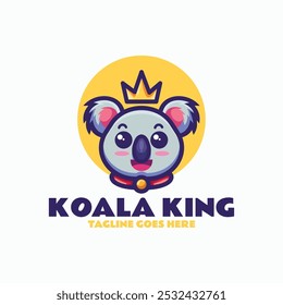 Ilustração de logotipo de vetor Koala King Mascot Cartoon Style