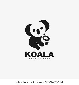Ilustración del logotipo del vector Estilo del espacio negativo Koala.
