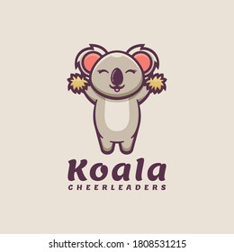 Logo Vector Ilustración Estilo Mascota Simple Koala.