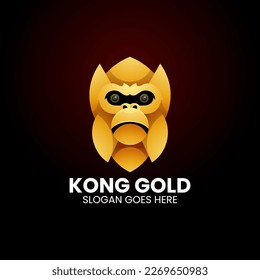Vector Logo Illustration Kong Gold Gradient Colorful Style