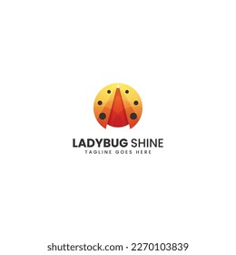 Vector Logo Illustration Ladybug Gradient Colorful Style.