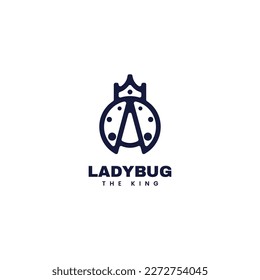 Vector Logo Illustration Ladybug Line Art Style.