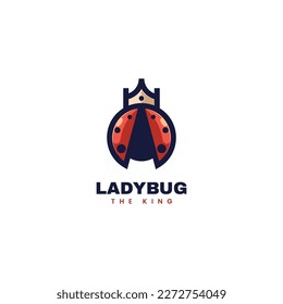 Vector Logo Illustration Ladybug Simple Mascot Style.