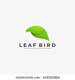 Vector Logo Illustration Leaf Bird Gradient Colorful Style