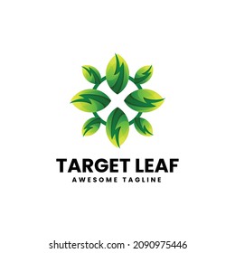 Vector Logo Illustration Leaf Gradient Colorful Style.