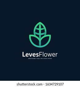 Vector Logo Illustration Leaves Flower Gradient Colorful