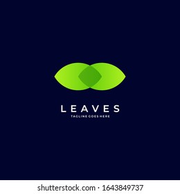 Vector Logo Illustration Leaves Gradient Colorful Style