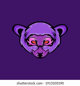 vector logo illustration of a lemur head