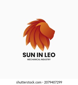 Vector Logo Illustration Leo Gradient Colorful Style.