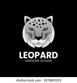 Vector Logo Illustration Leopard Gradient Colorful Style.
